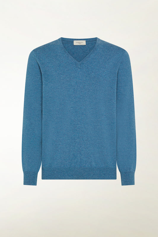 Light blue cashmere V-neck