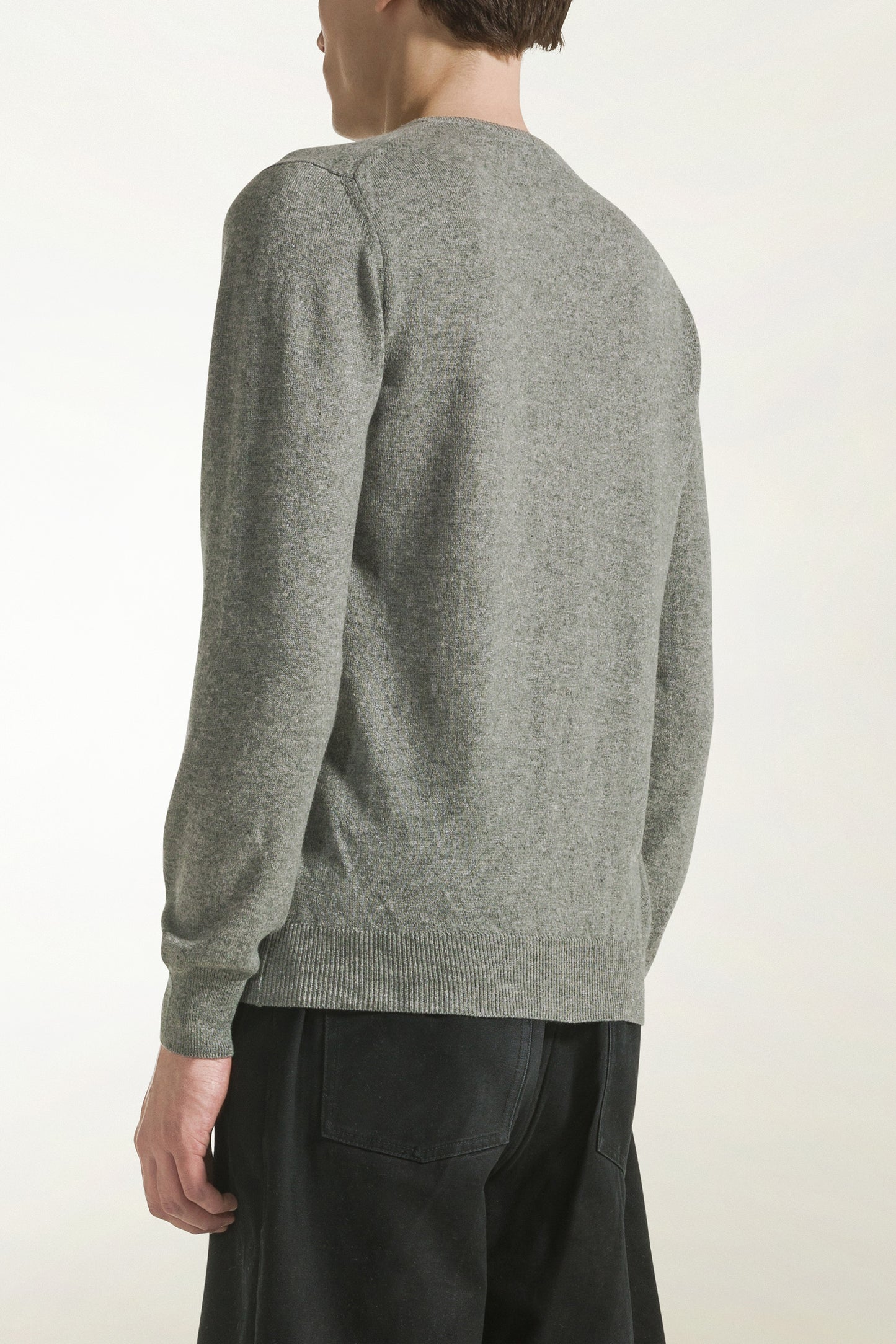 Grey cashmere V-neck