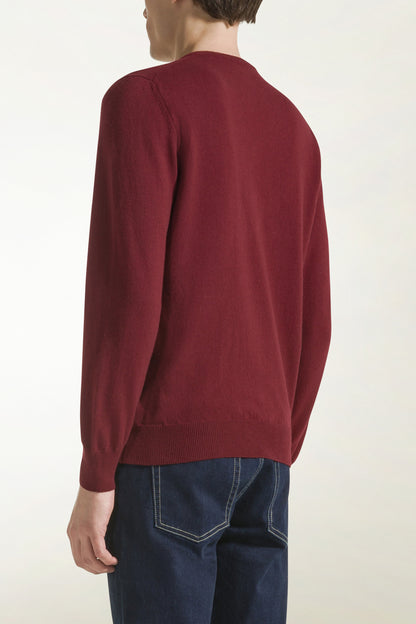 Burgundy cashmere V-neck | PIACENZA 1733