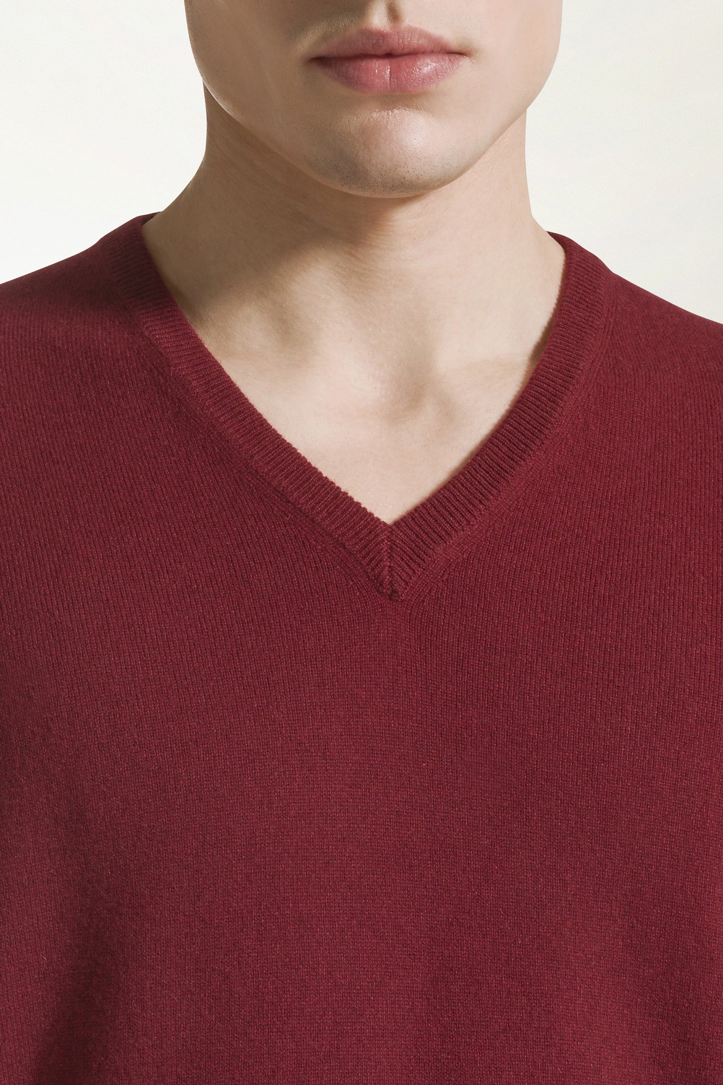 Burgundy cashmere V-neck