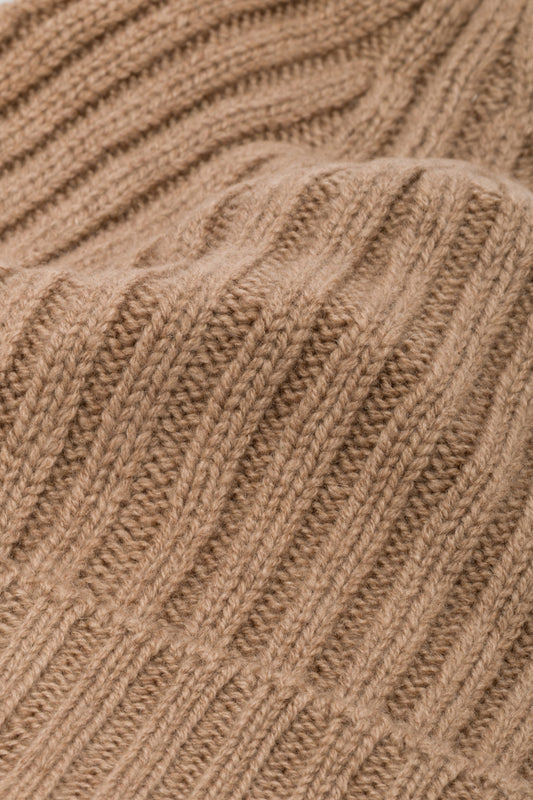 Camel-colored cashmere hat - Products | PIACENZA 1733