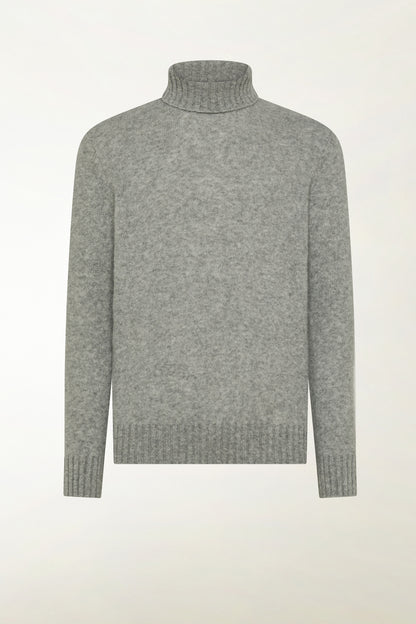 Light gray cashmere and silk turtleneck