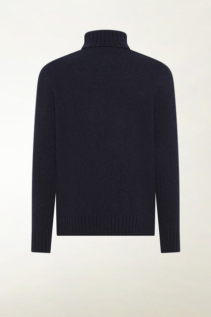 Dolcevita in cashmere e seta blu