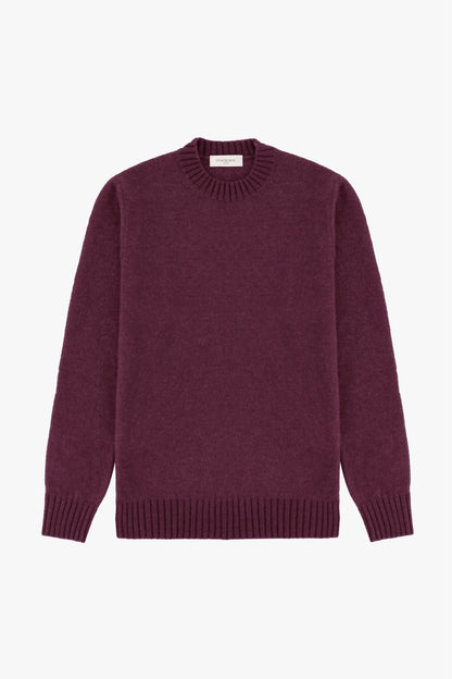 Burgundy crewneck in cashmere and silk