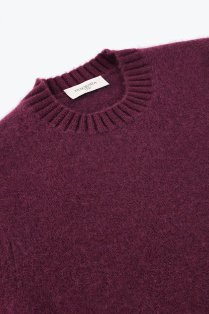 Burgundy crewneck in cashmere and silk