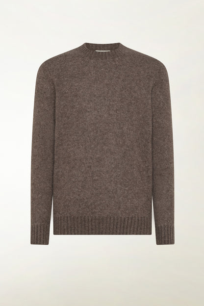 Girocollo in cashmere e seta nocciola