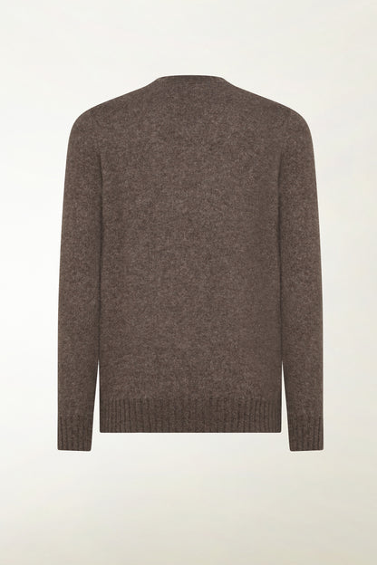 Girocollo in cashmere e seta nocciola