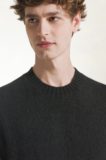 Girocollo in cashmere e seta nero