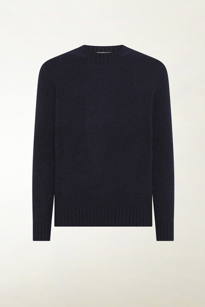 Girocollo in cashmere e seta blu