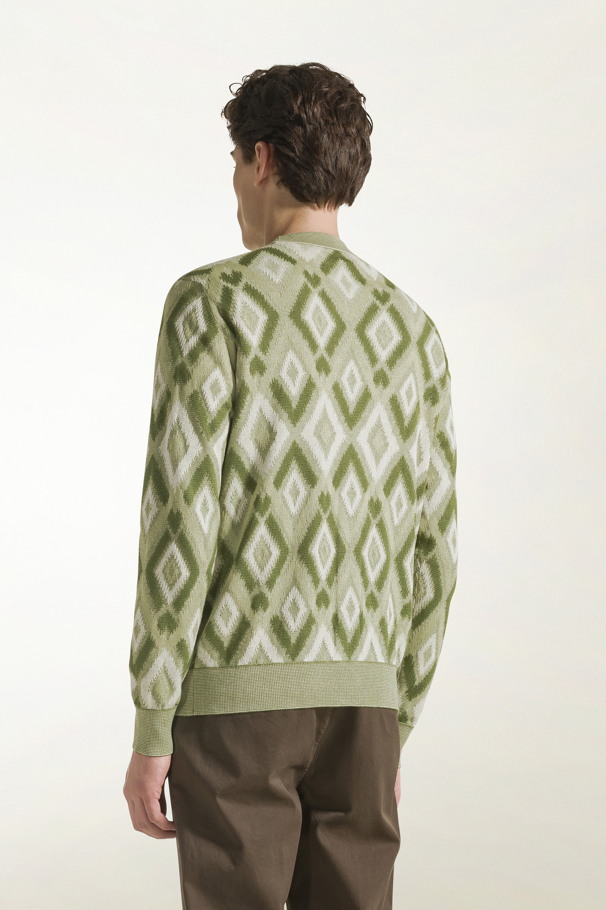 Green silk and cotton cardigan | PIACENZA 1733