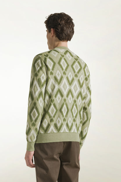 Green silk and cotton cardigan | PIACENZA 1733
