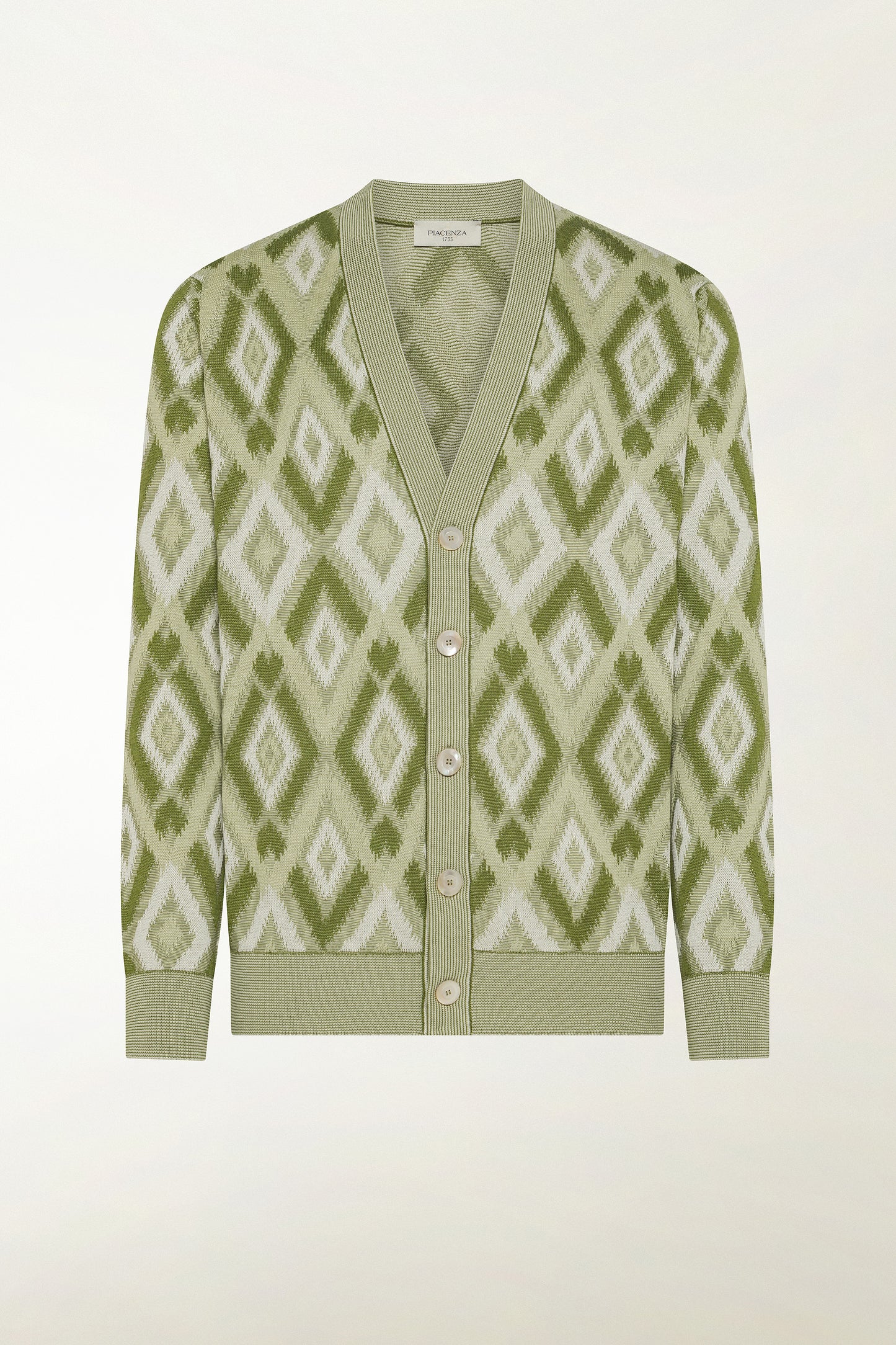 Green silk and cotton cardigan