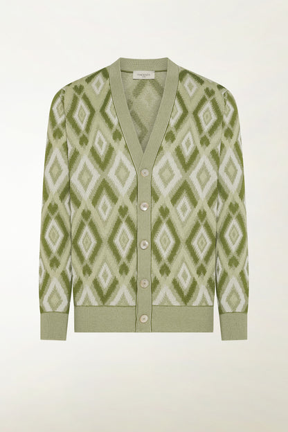 Green silk and cotton cardigan | PIACENZA 1733