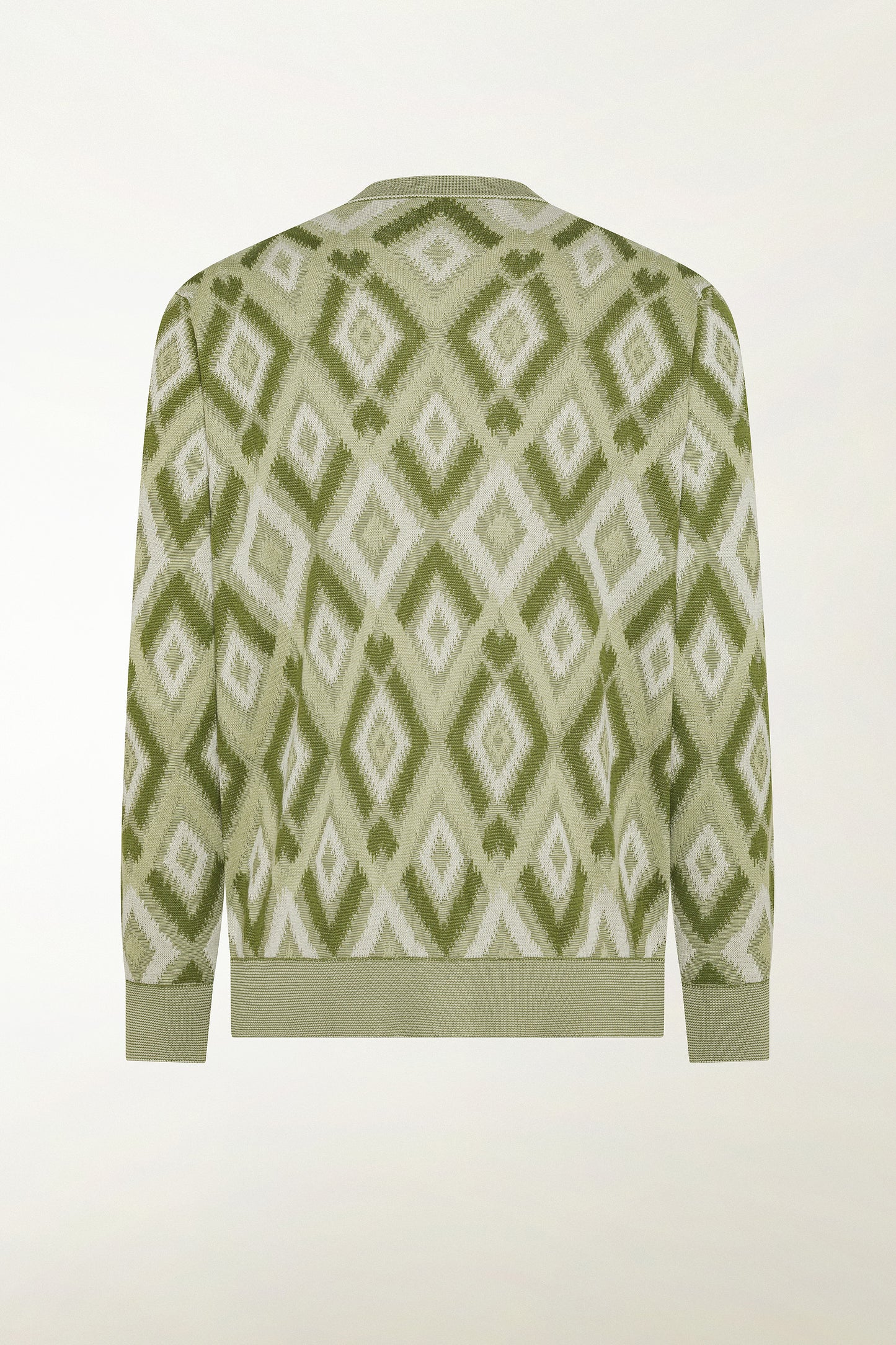 Green silk and cotton cardigan