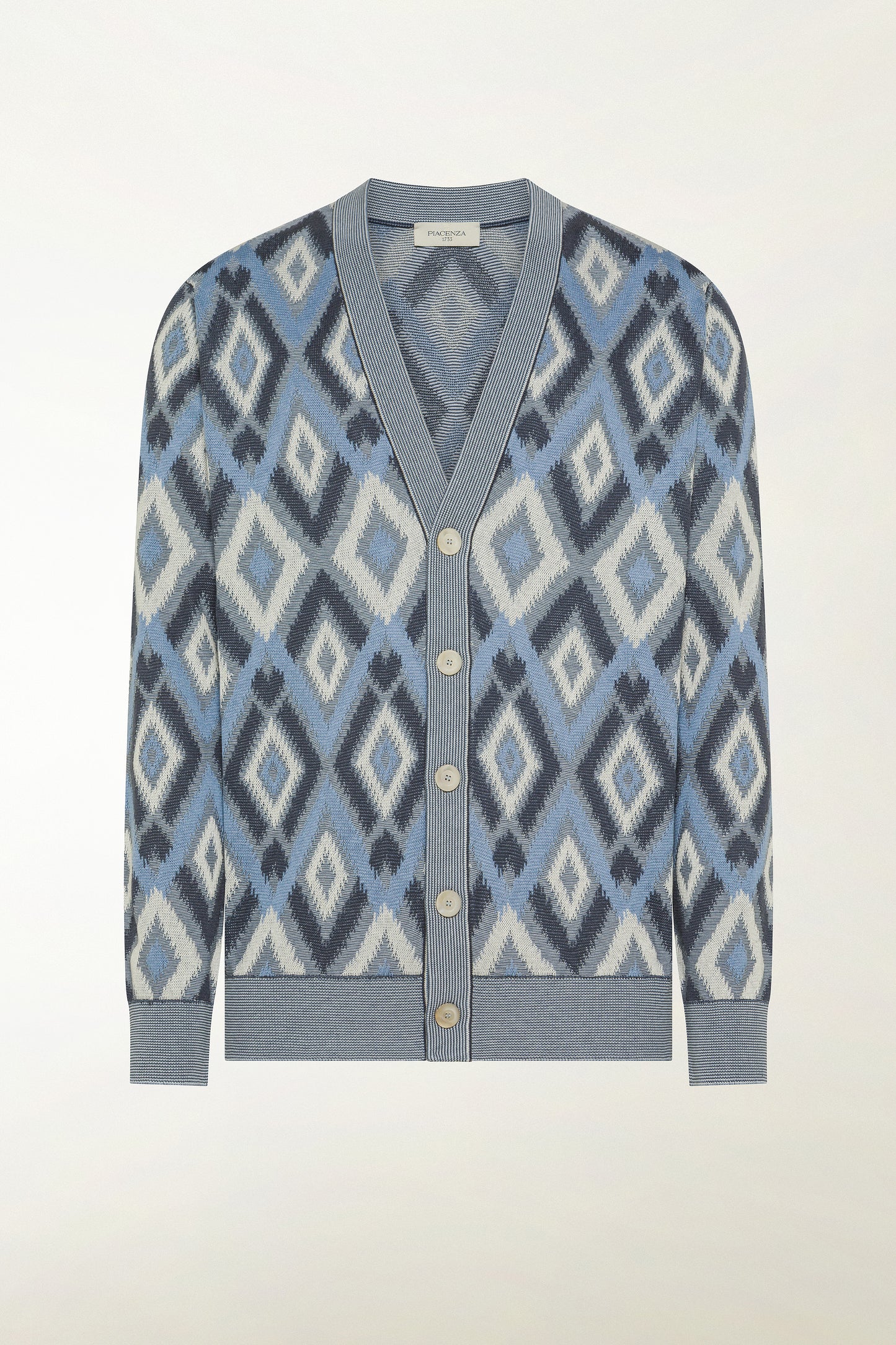 Blue silk and cotton cardigan