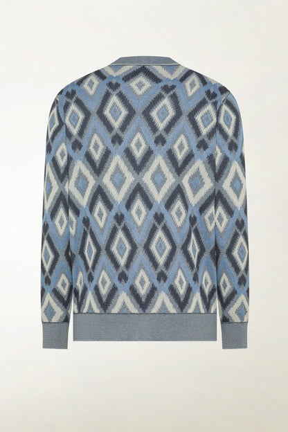 Blue silk and cotton cardigan | PIACENZA 1733