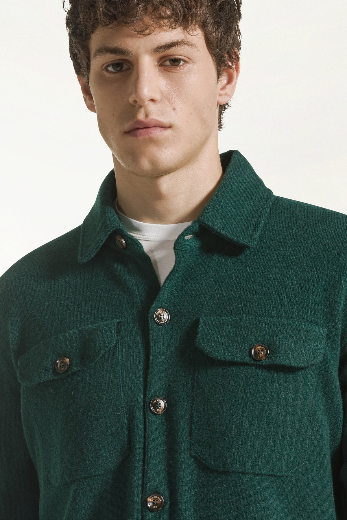 Dark green cashmere shirt