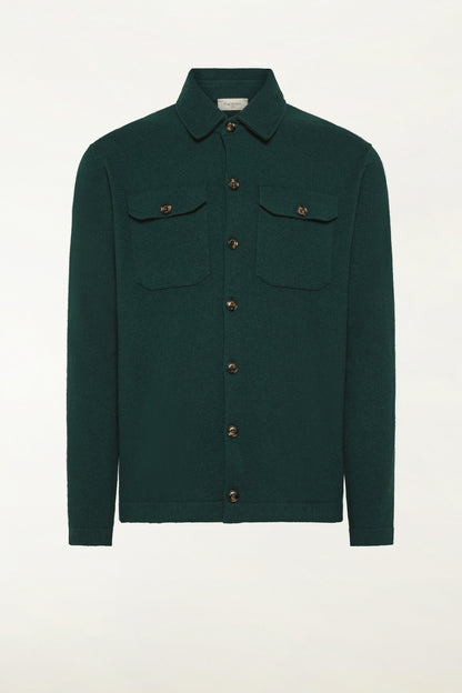 Dark green cashmere shirt | PIACENZA 1733