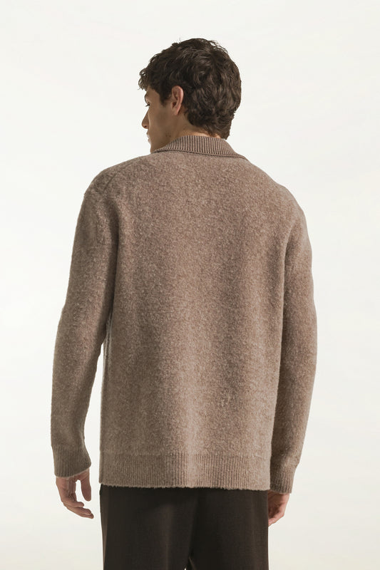 Taupe wool shirt - new HP arrivals | PIACENZA 1733