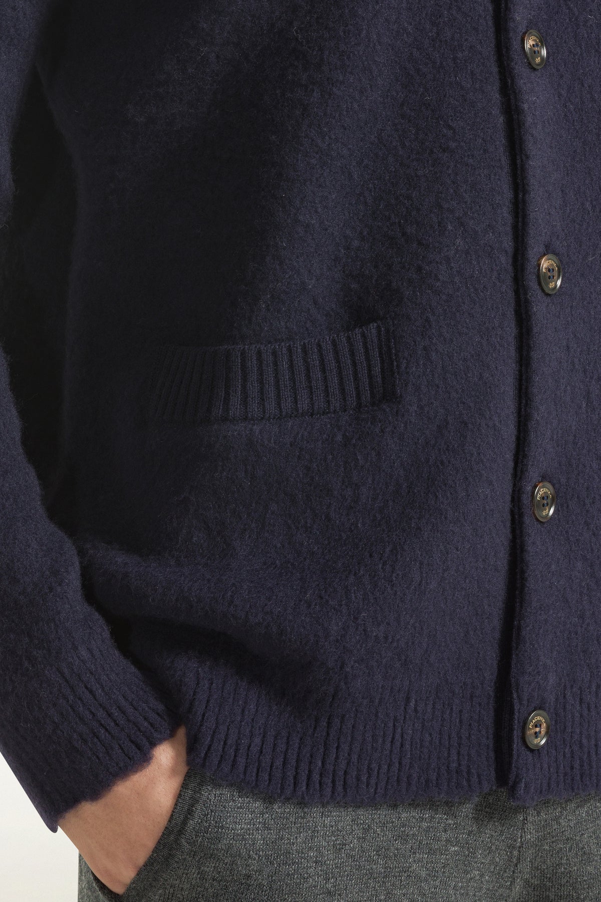 Camicia in lana color blu navy