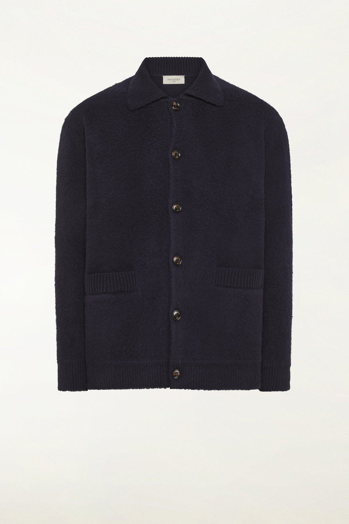 Camicia in lana color blu navy | PIACENZA 1733