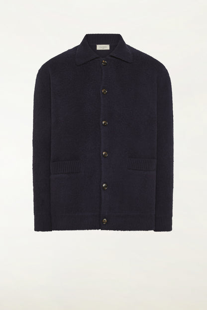 Camicia in lana color blu navy | PIACENZA 1733
