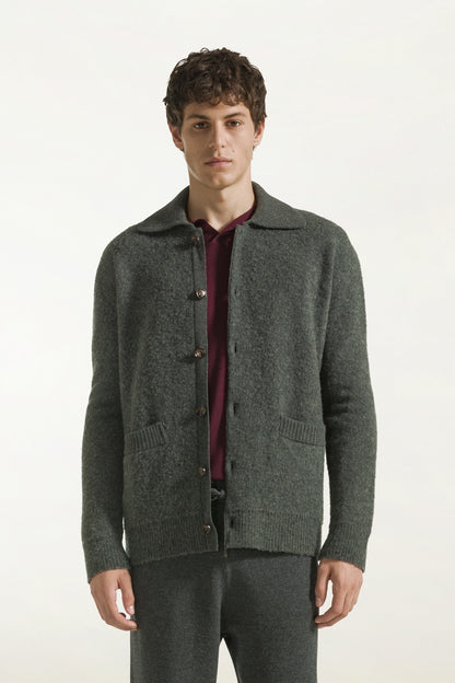 Camicia in lana color antracite | PIACENZA 1733
