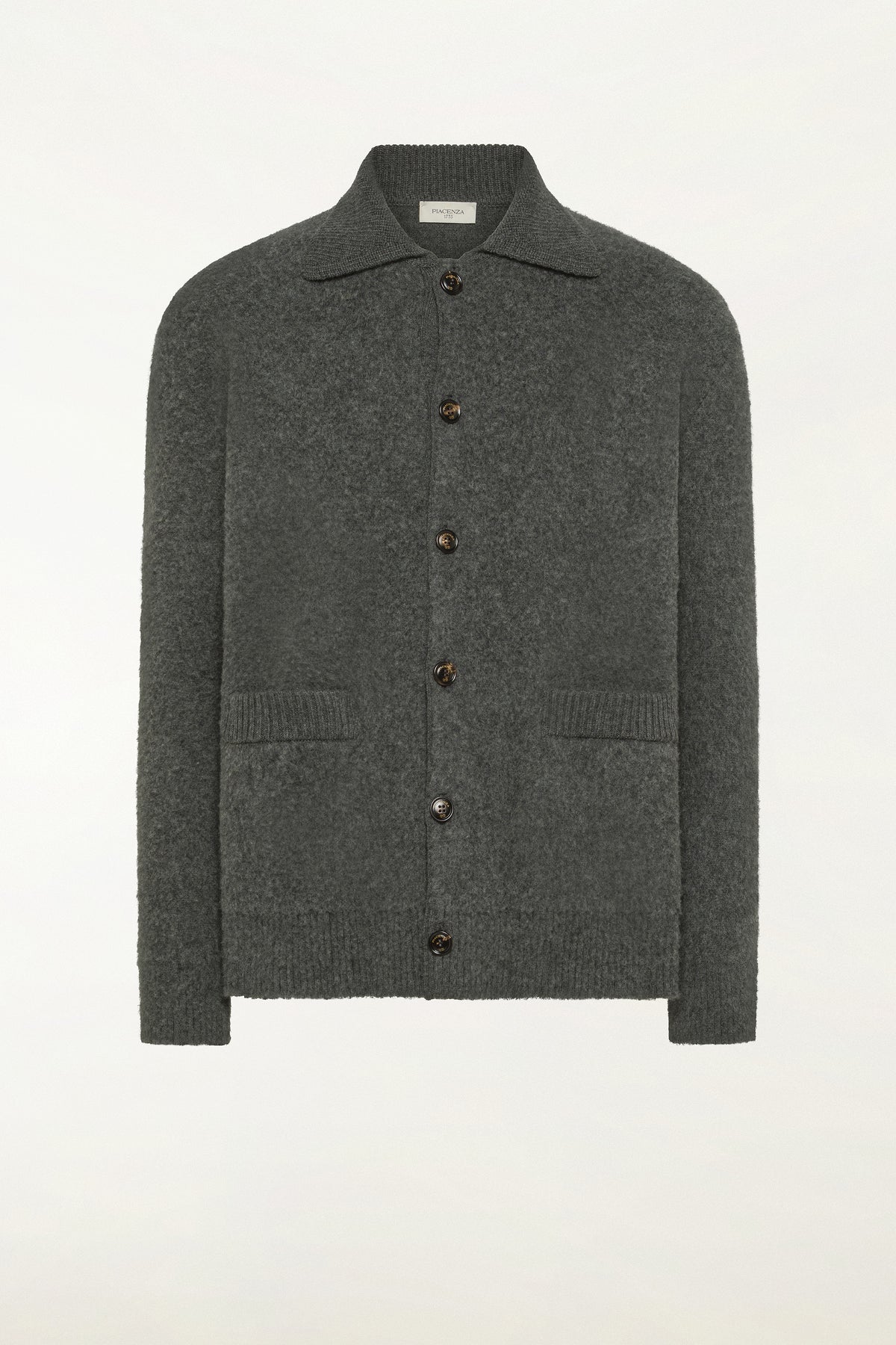 Camicia in lana color antracite | PIACENZA 1733