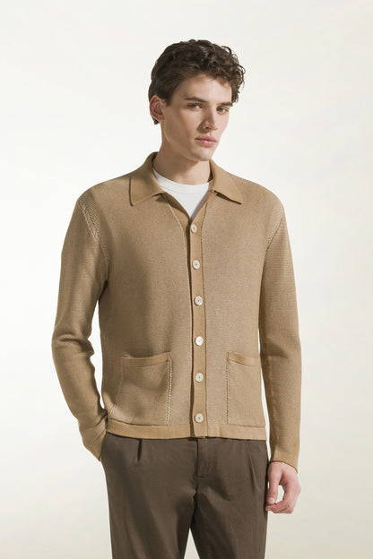 Ecru silk and cotton shirt