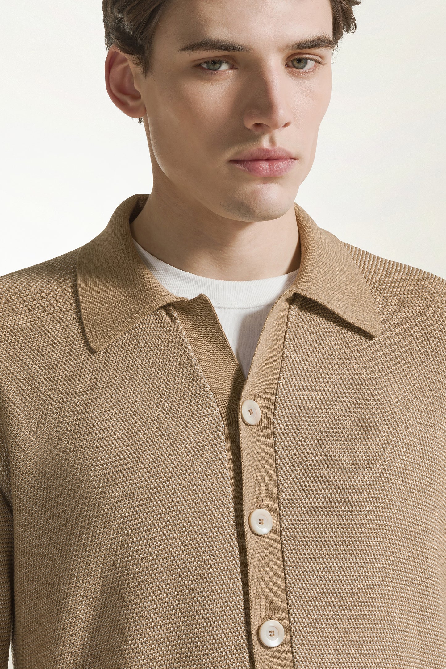 Ecru silk and cotton shirt