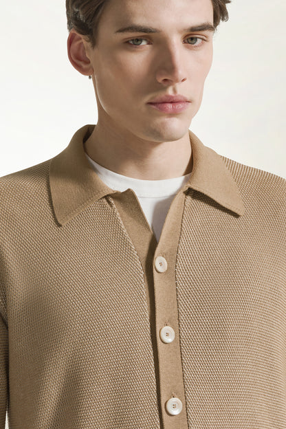 Ecru silk and cotton shirt