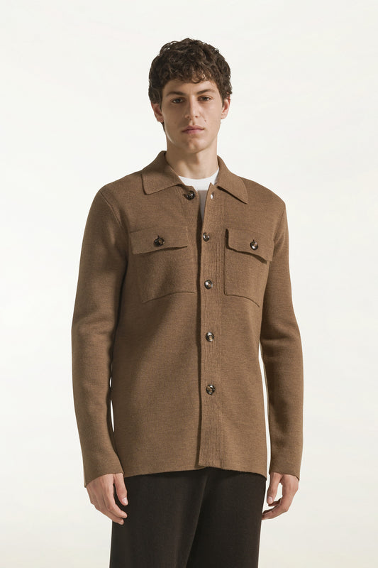 Vicuña-colored wool shirt - new HP arrivals | PIACENZA 1733