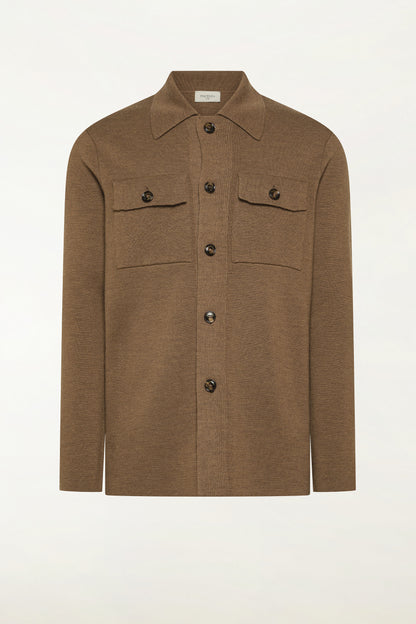 Camicia in lana color vicuña | PIACENZA 1733