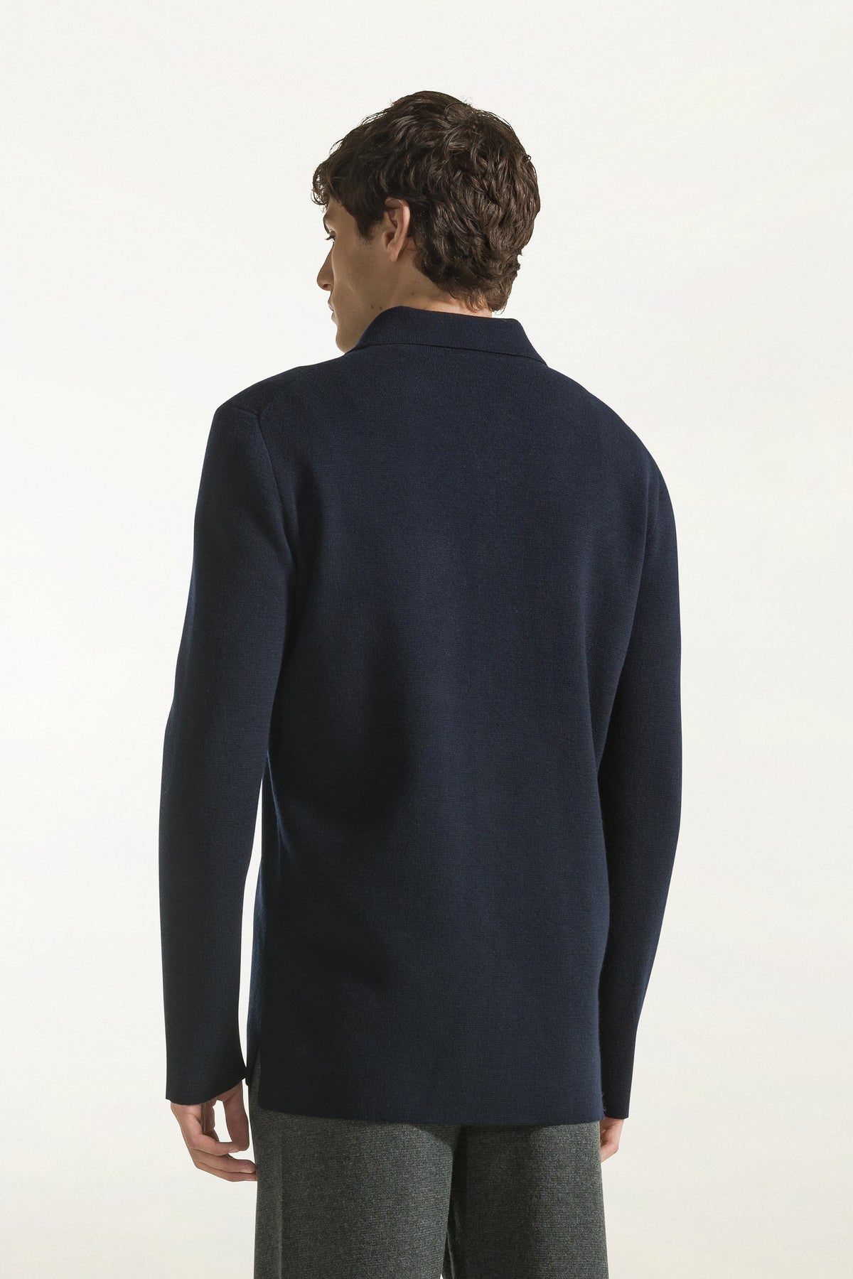 Navy Milano knit wool shirt | PIACENZA 1733