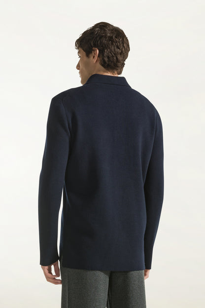 Navy Milano knit wool shirt | PIACENZA 1733