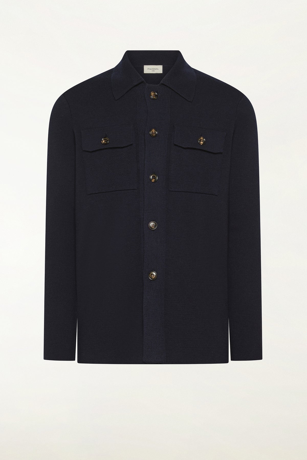 Navy Milano knit wool shirt