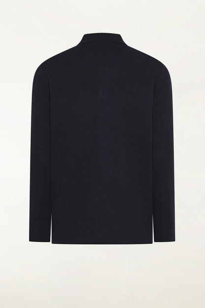 Navy Milano knit wool shirt | PIACENZA 1733