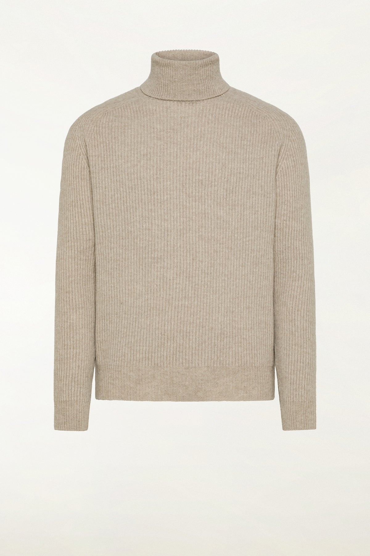 Dolcevita in lana e cashmere color naturale
