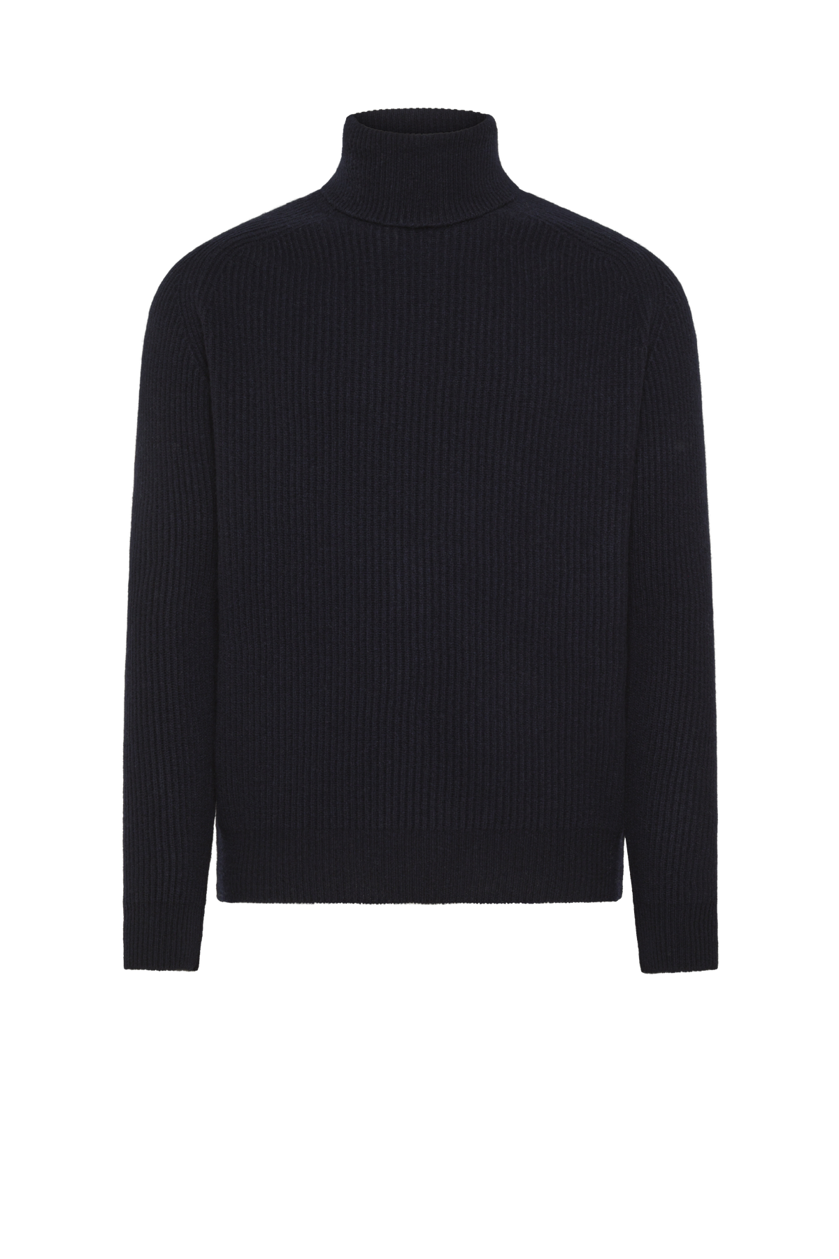 Navy blue wool and cashmere turtleneck