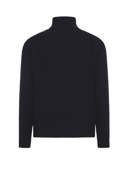 Navy blue wool and cashmere turtleneck | PIACENZA 1733