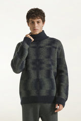 Navy blue wool turtleneck