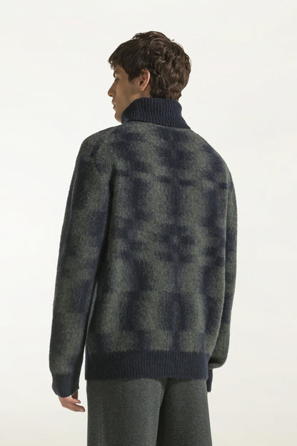 Navy blue wool turtleneck | PIACENZA 1733