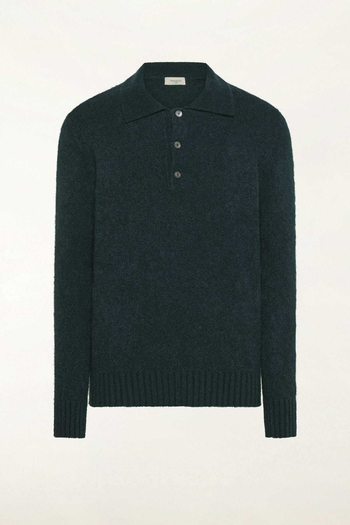 Dark green cashmere and silk polo shirt