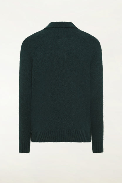 Dark green cashmere and silk polo shirt | PIACENZA 1733