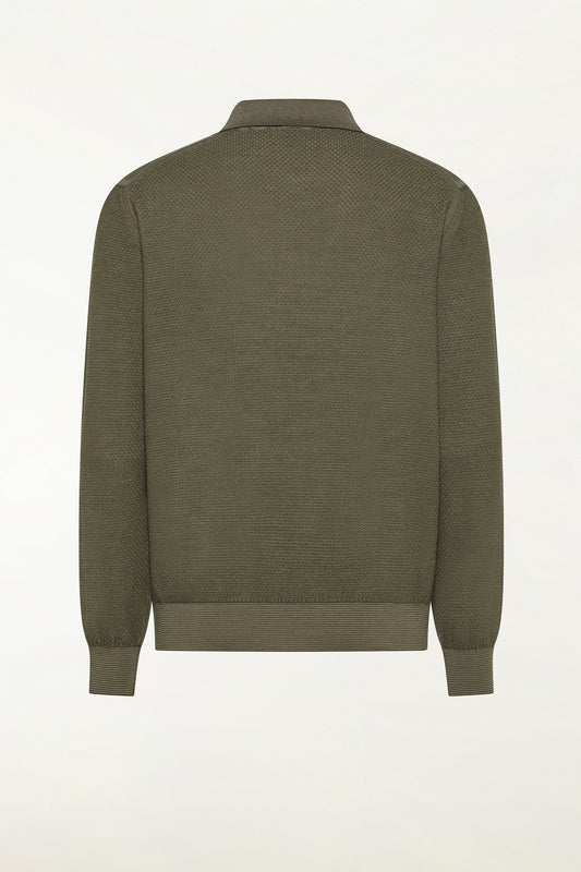 Polo in lana, seta e cashmere color salvia - Polo Uomo | PIACENZA 1733