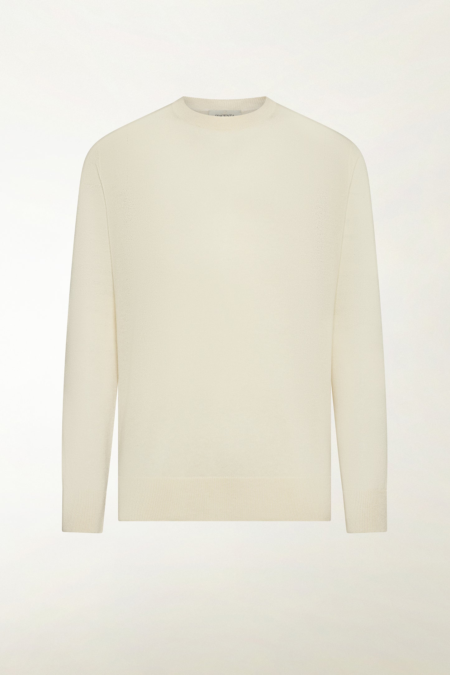 Girocollo in seta e cotone colore latte