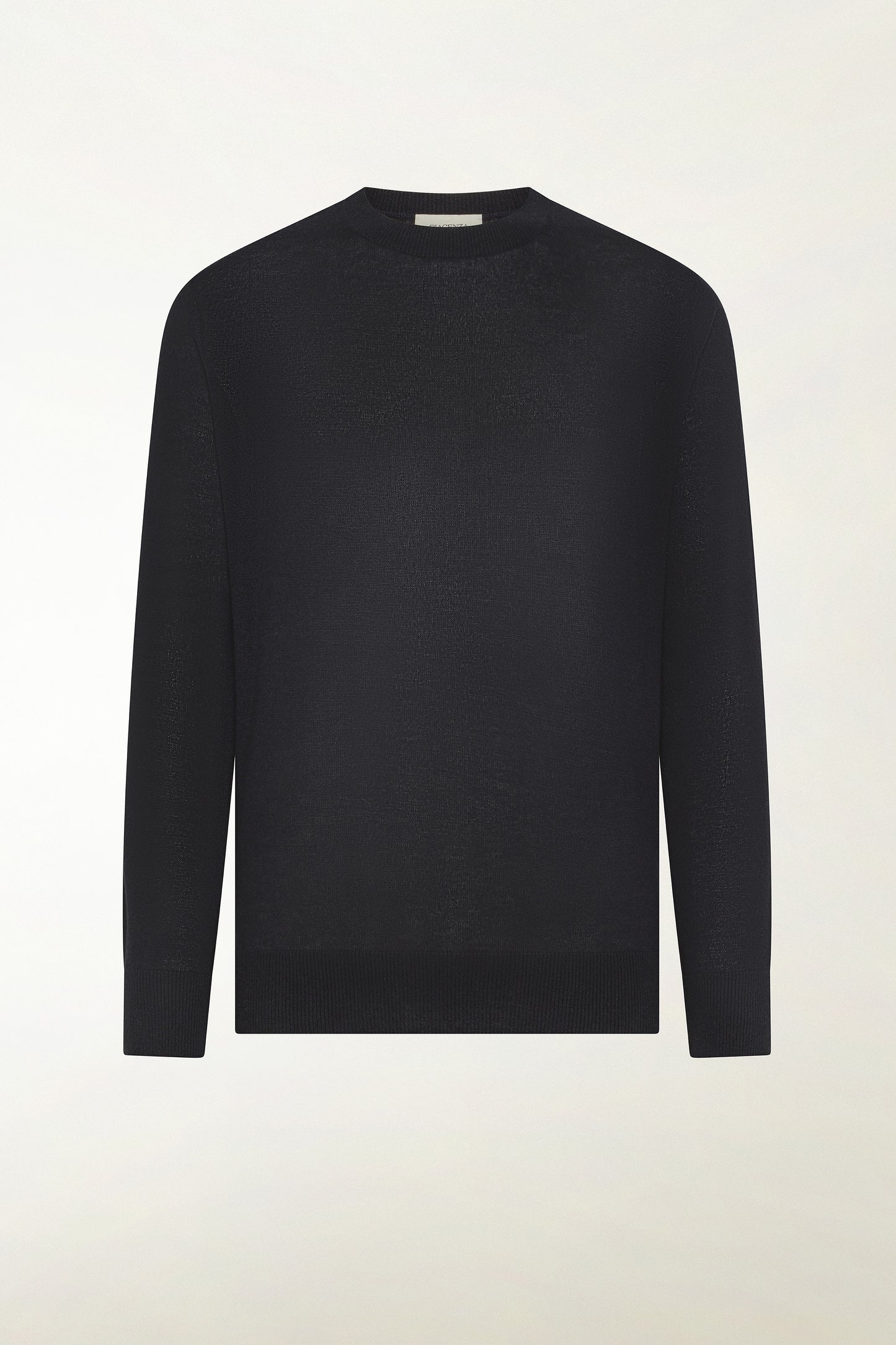 Girocollo in seta e cotone colore blu scuro