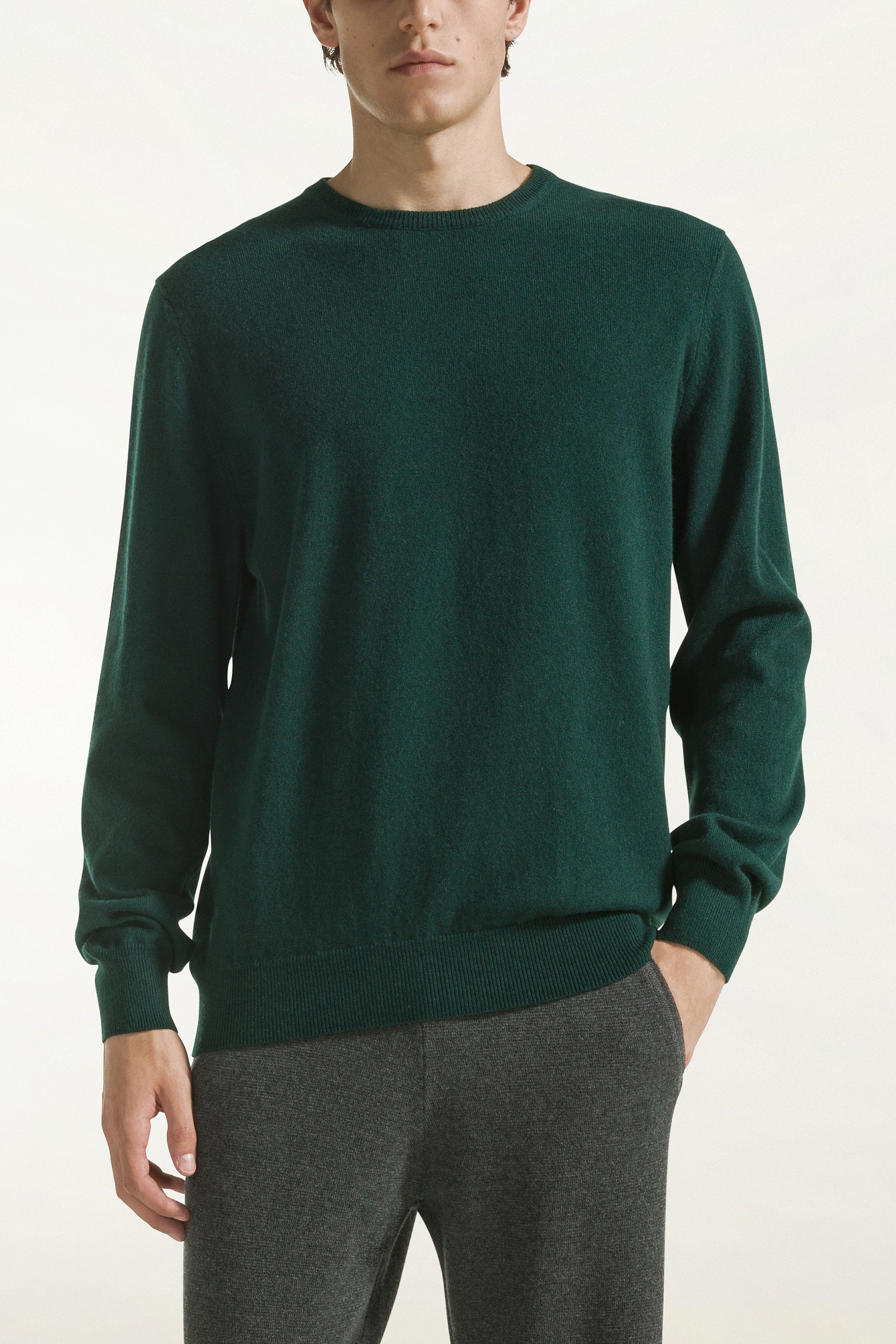 Green cashmere crewneck | PIACENZA 1733