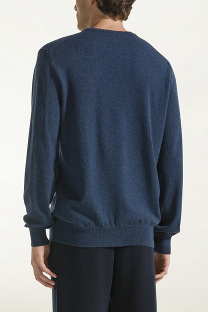 Air force blue cashmere crewneck | PIACENZA 1733
