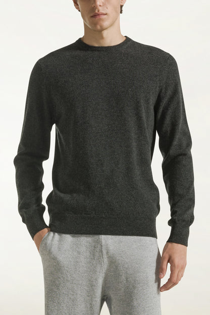 Anthracite cashmere crewneck | PIACENZA 1733